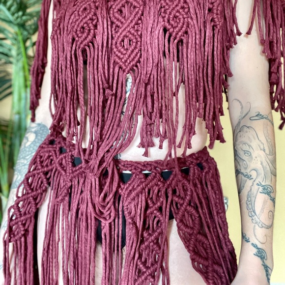 Handmade Macramé High Low Skirt - Picture 9 of 9